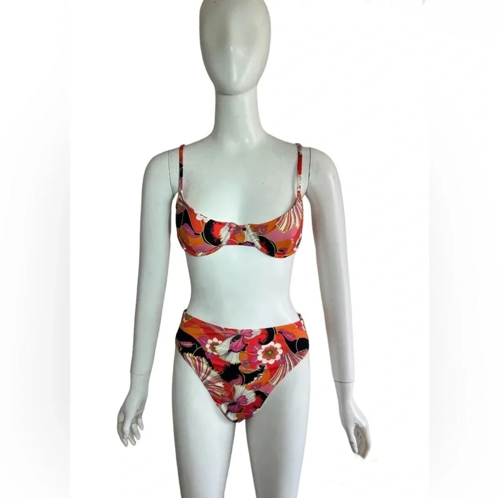 Ronny Kobo Romy Two Piece Multicolor Floral Print Size Medium